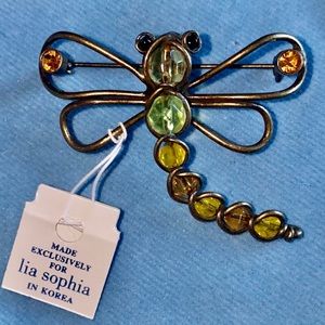 Lia Sophia Dragonfly Brooch NEW W TAGS NWT
